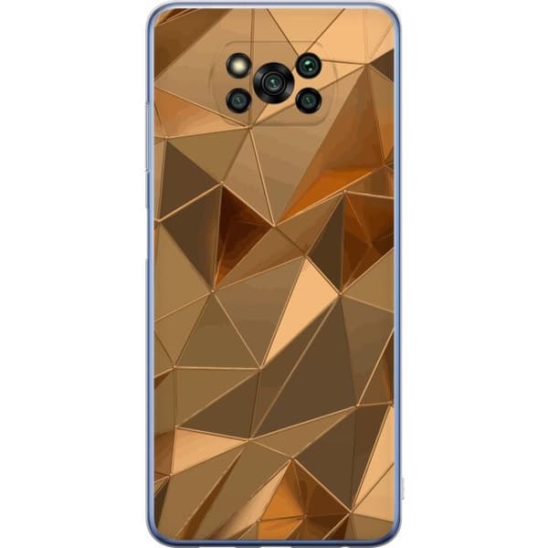 Mobildeksel til Xiaomi Poco X3 Pro med 3D Gull motiv