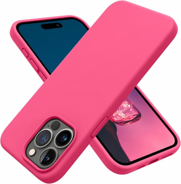 Silikonskal till iPhone 15, Hallonrosa