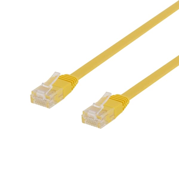 DELTACO U/UTP Cat6 patch cable, flat, 3m, 250MHz, yellow