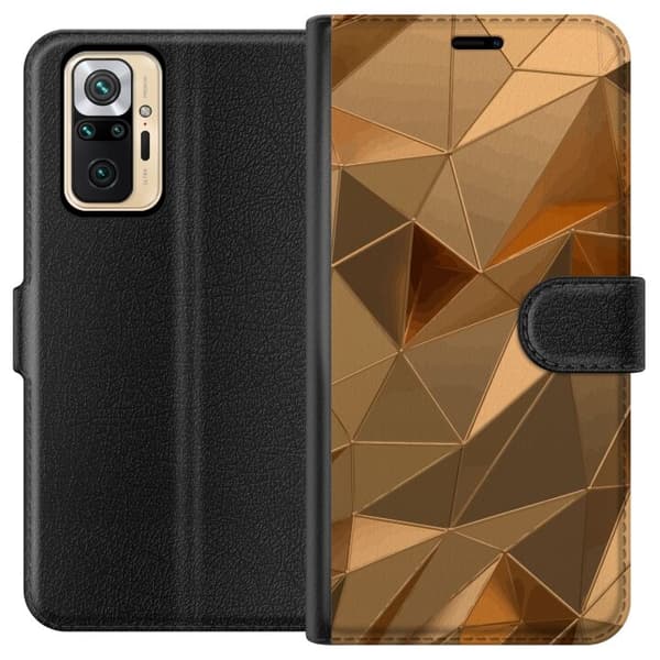 Tegnebogsetui til Xiaomi Redmi Note 10 Pro med 3D Guld motiv