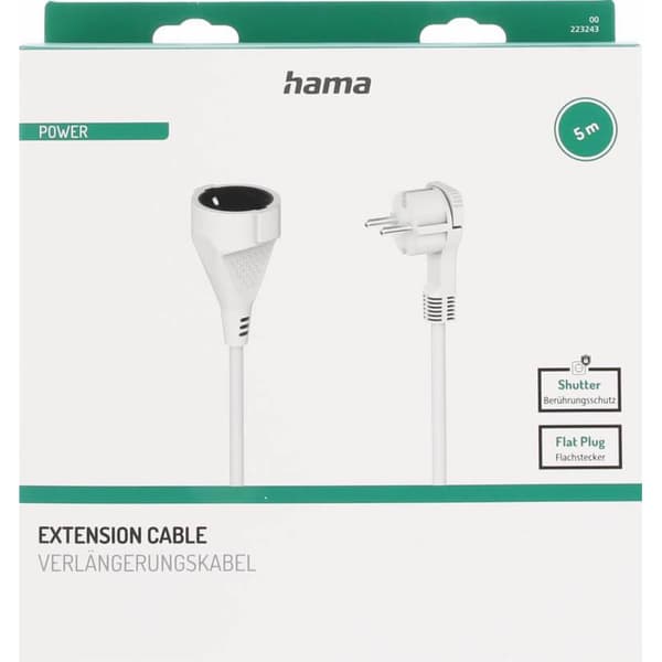 Hama Forlengerkabel Innendørs Hvit 5 m