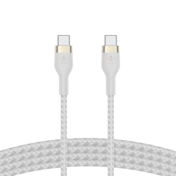 Belkin BOOST CHARGE USB-C to USB-C 2.0 Braided Silicon, 2m, White