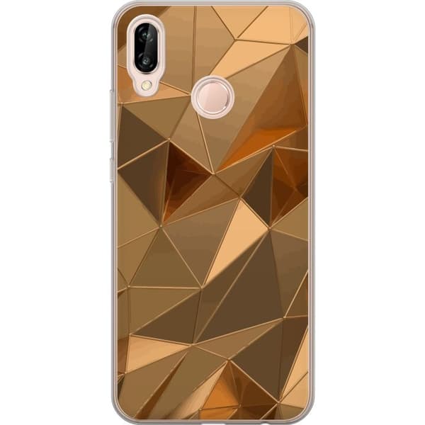 Mobildeksel til Huawei P20 lite med 3D Gull motiv