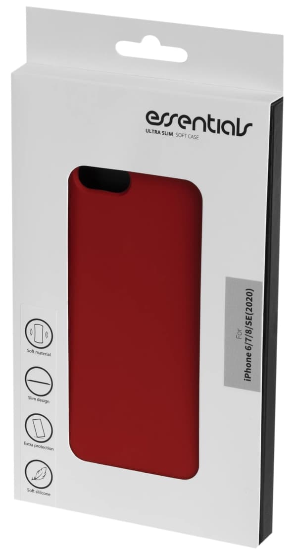 Essentials iPhone 6/7/8/SE (2020/2022) silikon bakside, rød