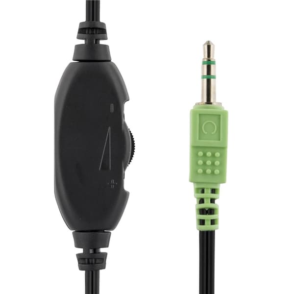 DELTACO hodetelefoner med volumkontroll 2,2m kabel