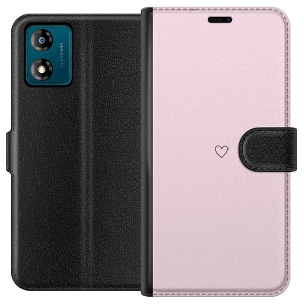 Tegnebogsetui til Motorola Moto E13 med Hjerte motiv