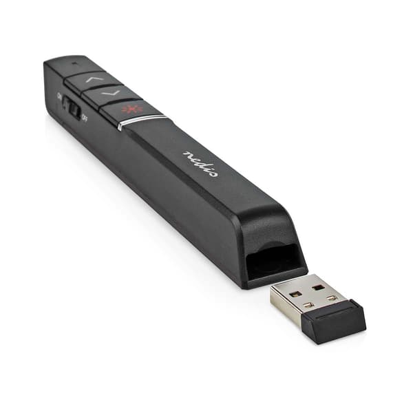 Nedis Præsentør | Laser pointer rækkevidde op til: 100 m | Trådløs rækkevidde op til: 30 m | Sort