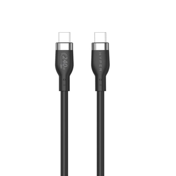 Targus Hyper - 2M silikoni 240W USB-C latauskaapeli - musta