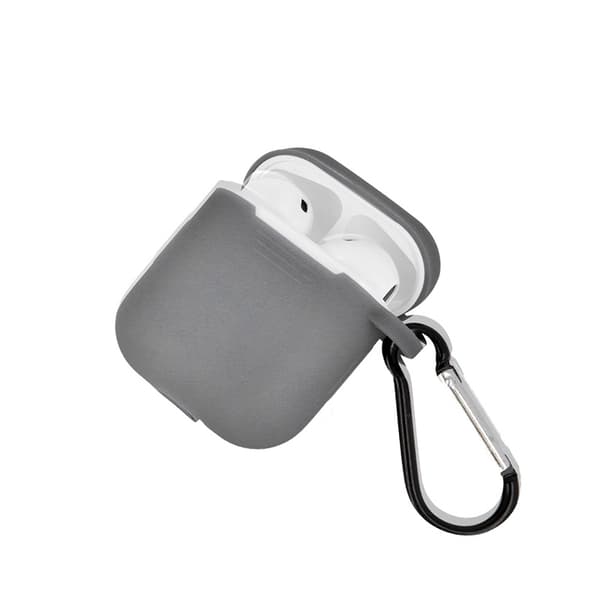 Airpods Suojakotelo koukulla, harmaa