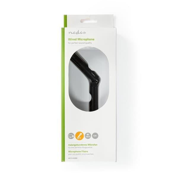 Nedis Mikrofon | Indretning: Desktop / Notebook / Smartphone / Tablet | Kabel | 1x 3.5 mm