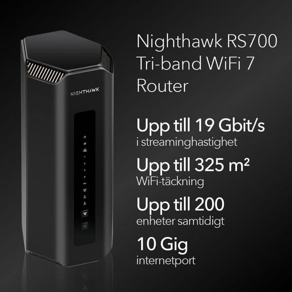 Netgear Nighthawk WiFi 7 Router RS700S, 19Gbps Netgear