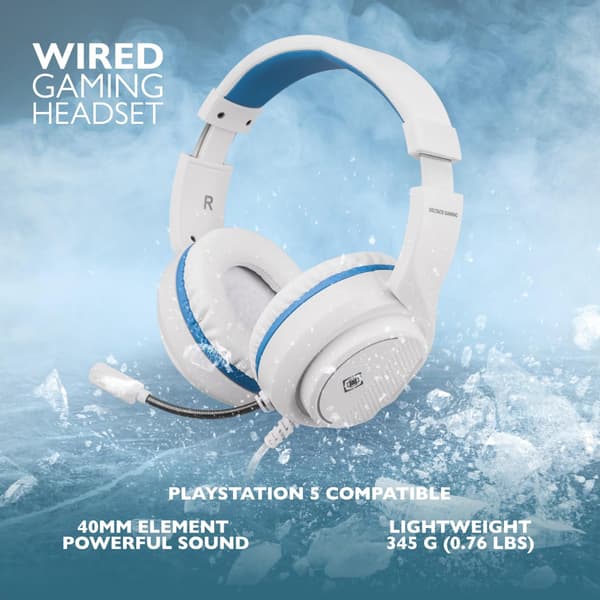 deltaco_gaming Headset for Sony Playstation 5, 2m cable, 40mm element, whit