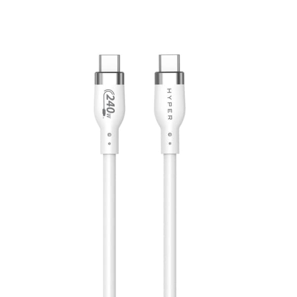 Targus Hyper - 2M silikone 240W USB-C opladerkabel - Hvid