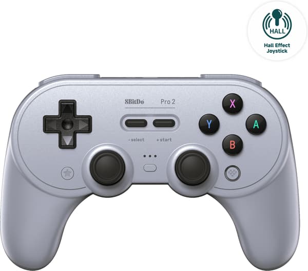 8Bitdo PRO 2 - Hall Edition -langaton peliohjain, harmaa, Switch / PC / Android