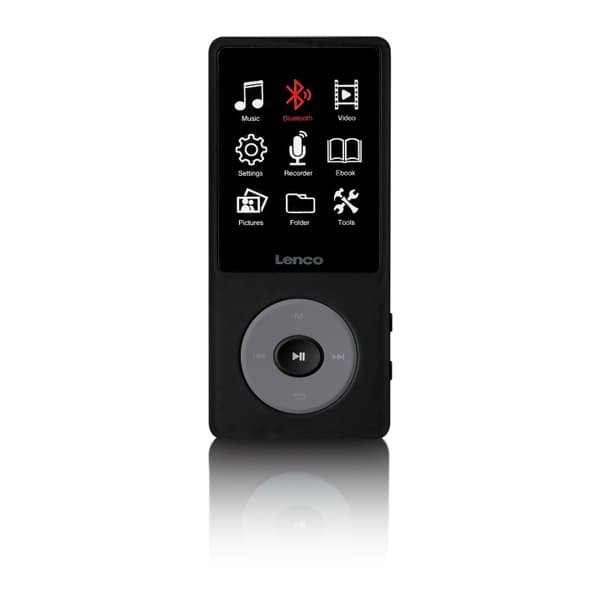 Lenco MP3/MP4-afspiller med Bluetooth® og 8 GB intern hukommelse Sort