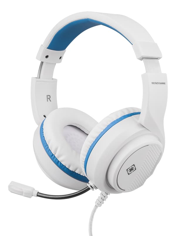 deltaco_gaming Headset for Sony Playstation 5, 2m cable, 40mm element, whit