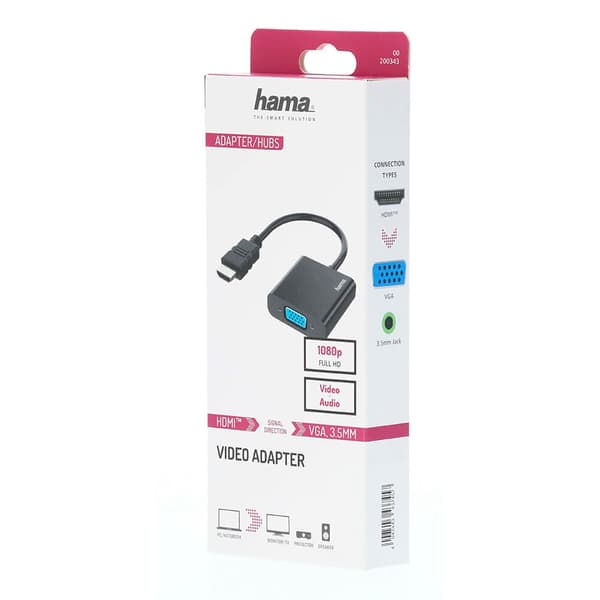 Hama Adapter HDMI-VGA Full-HD 1080p Sort
