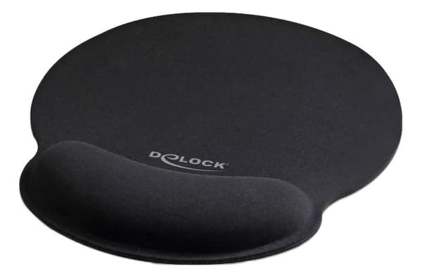 DeLOCK Ergonomisk musematte med håndleddsstøtte, svart 252 x 227 mm