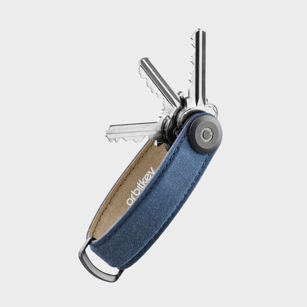 Orbitkey Nøkkelholder i vokset lerret - marineblå