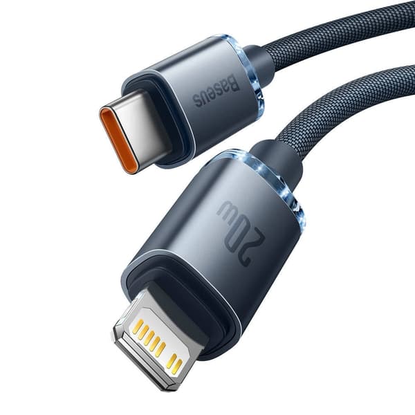 Baseus Crystal Shine USB-C til Lightning kabel 20W 2m Musta