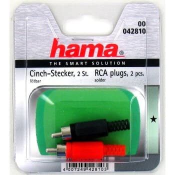 Hama Kontakter 2xRCA Hane Lödbar