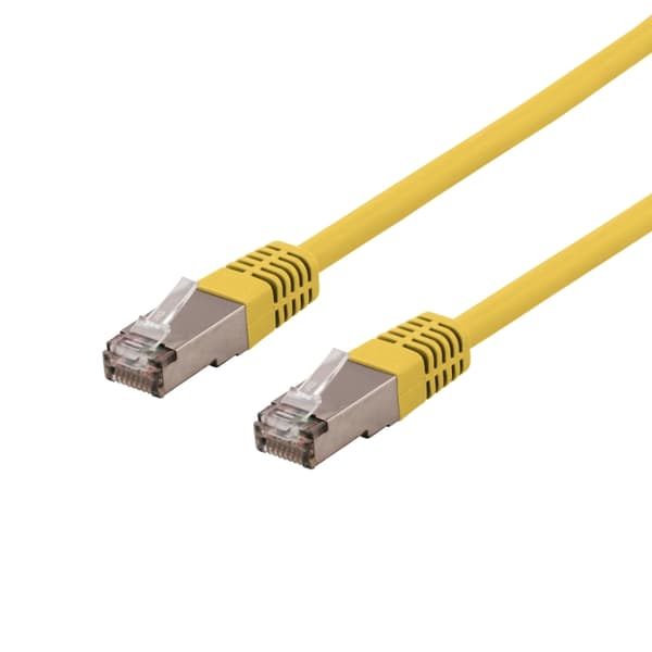 DELTACO U/FTP Cat6a patchkabel, LSZH, 0,3 m, gul