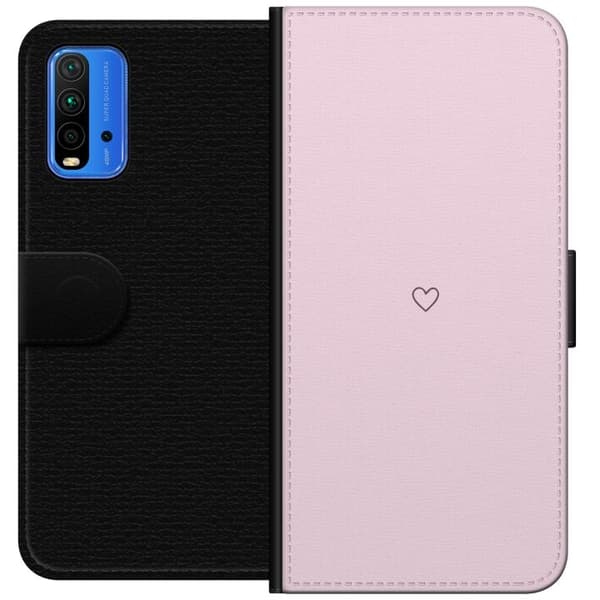 Tegnebogsetui til Xiaomi Redmi Note 9 4G med Hjerte motiv