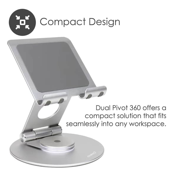 Desire2 Tabletstander Dual Pivot 360 Sølv