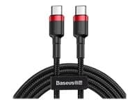 Baseus Cafule USB 2.0 USB Type-C-kabel 1m Svart Röd