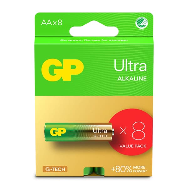 GP Batteri Ultra Alkaline AA LR6 8-Pack