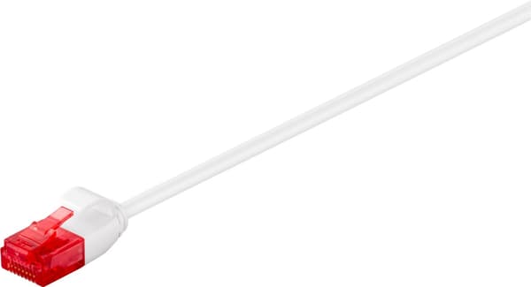 Goobay CAT 6 smal patchkabel, U/UTP, vit kopparledare (CU)