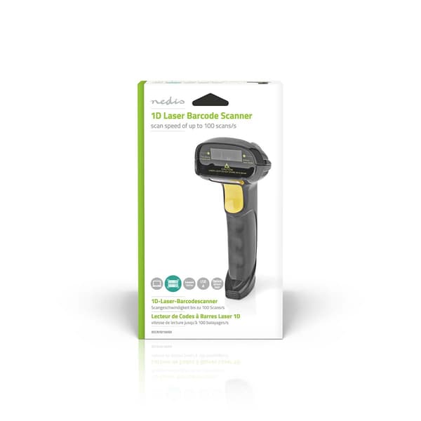Nedis Strekkode Skanner | Laser | Wired | 1D Linear | USB-Strøm | USB 2.0