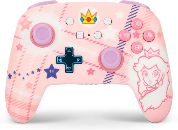 PowerA Enhanced Wireless Controller -langaton peliohjain, Princess Peach Plaid, Switch