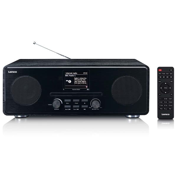 Lenco Internet / DAB+ / FM-radio med cd-afspiller og Bluetooth® Sort