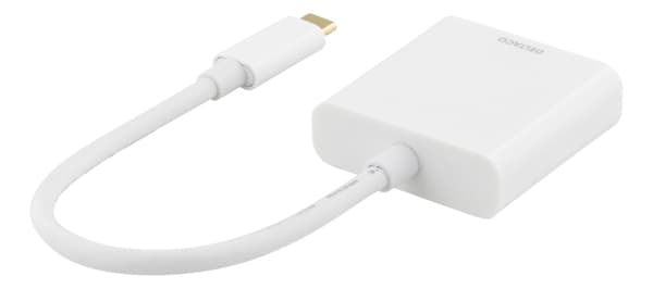 DELTACO USB-C til HDMI-adapter, 4096x2160 30 Hz, hvit