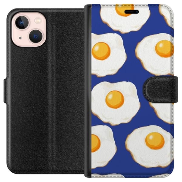 Plånboksfodral till Apple iPhone 13 mini med Stekta ägg motiv