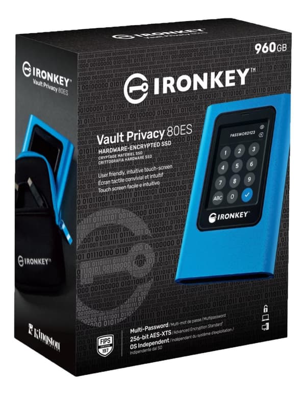 kingston 960GB IronKey Vault Privacy 80 XTSAES 256-bit Encryption