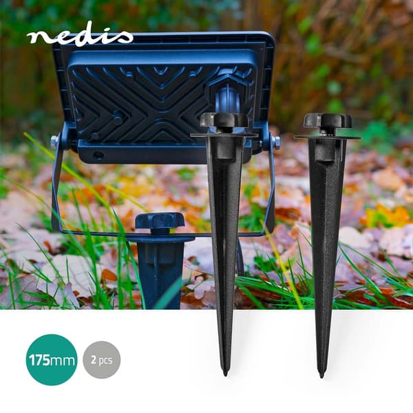 Nedis Jordspyd | 2 stk. | Aluminium | Sort