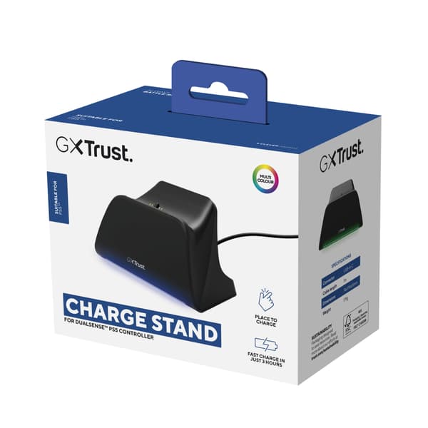 Trust GXT255 PS5-latausteline – musta