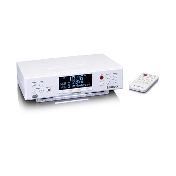 Lenco DAB+/FM köksradio med Bluetooth® LED-belysning och timer Vit