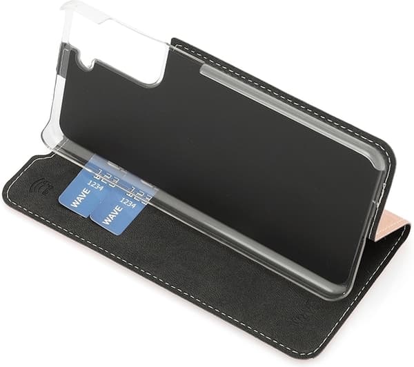 Wave BookCase skyddsfodral, Samsung Galaxy S21, roséguld