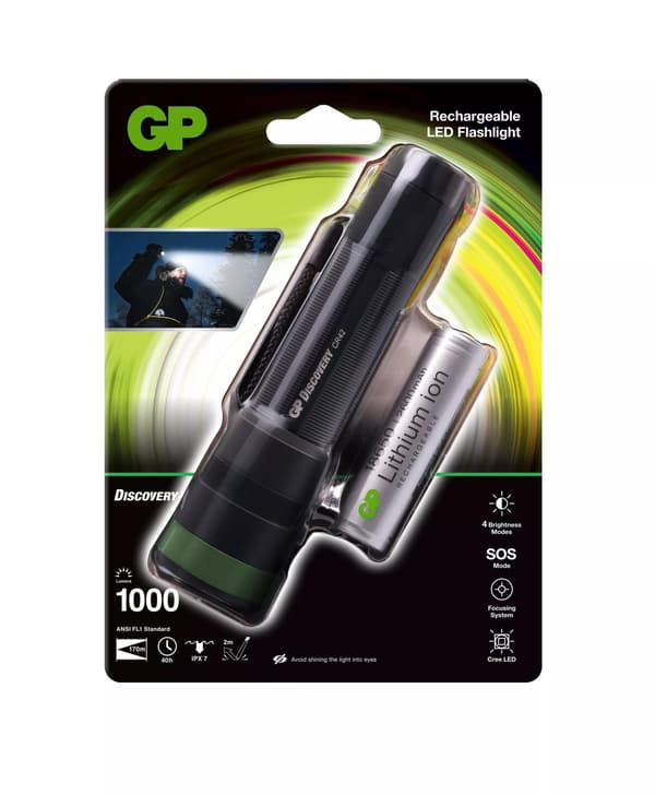 GP Discovery  Recharg. Flashlight 1000Lm Li-Ion