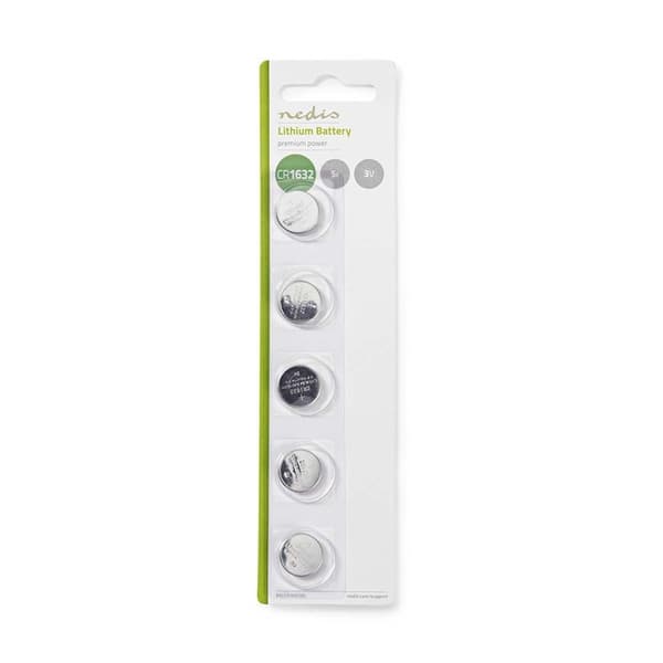 Nedis Lithium knappcellsbatteri CR1632 | 3 V DC | Förladdad | 5-Pack