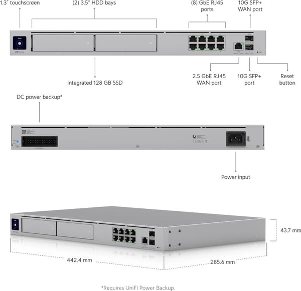 Ubiquiti UniFi Dream Machine Pro Max-switch og brannmur