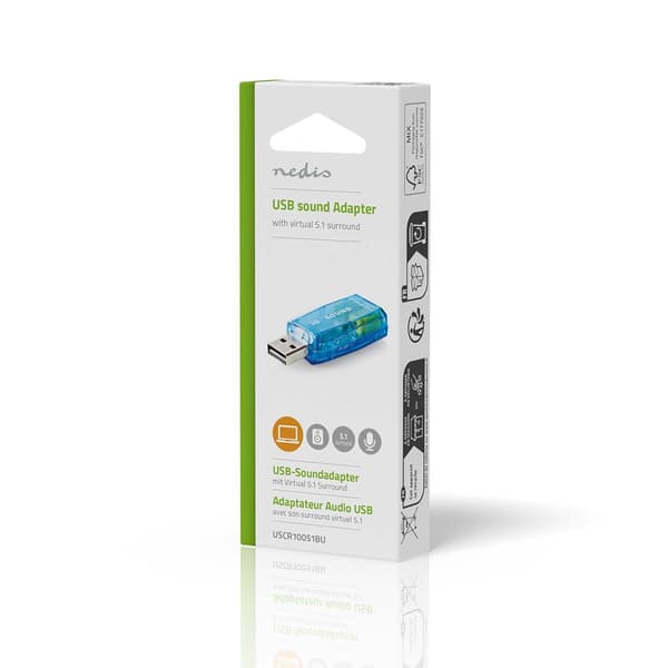 Nedis Lyd kort | 5.1 | USB 2.0 | Headset forbindelse: 3.5 mm Male