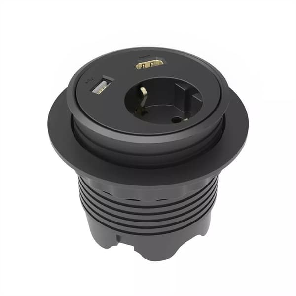 Powerdot Satellit PD10 - satellitti, CEE 7/4, HDMI, USB, musta