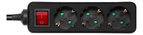 DELTACO outlet 3xCEE 7/3 1xCEE 7/7 switch 1,5m black