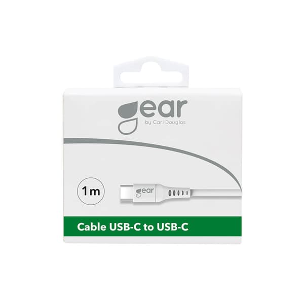 Gear Ladekabel USB-C til USB-C 2.0 1m Kabel Hvit