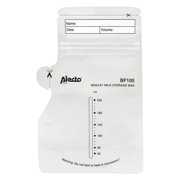 Alecto Poser til opbevaring af modermælk 220 ml, 100 stk