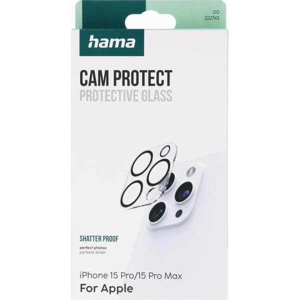 Hama Kameraskyddsglas iPhone 15 Pro/15 Pro Max